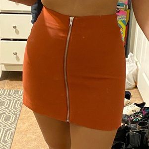 Orange mini skirt